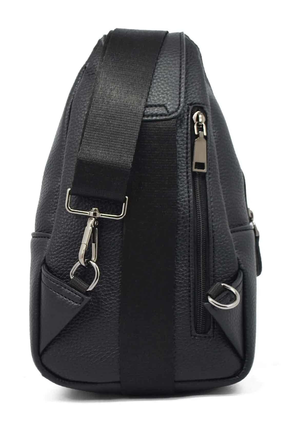 Erkek Siyah Çok Bölmeli Günlük Çapraz Askılı Omuz Çantası