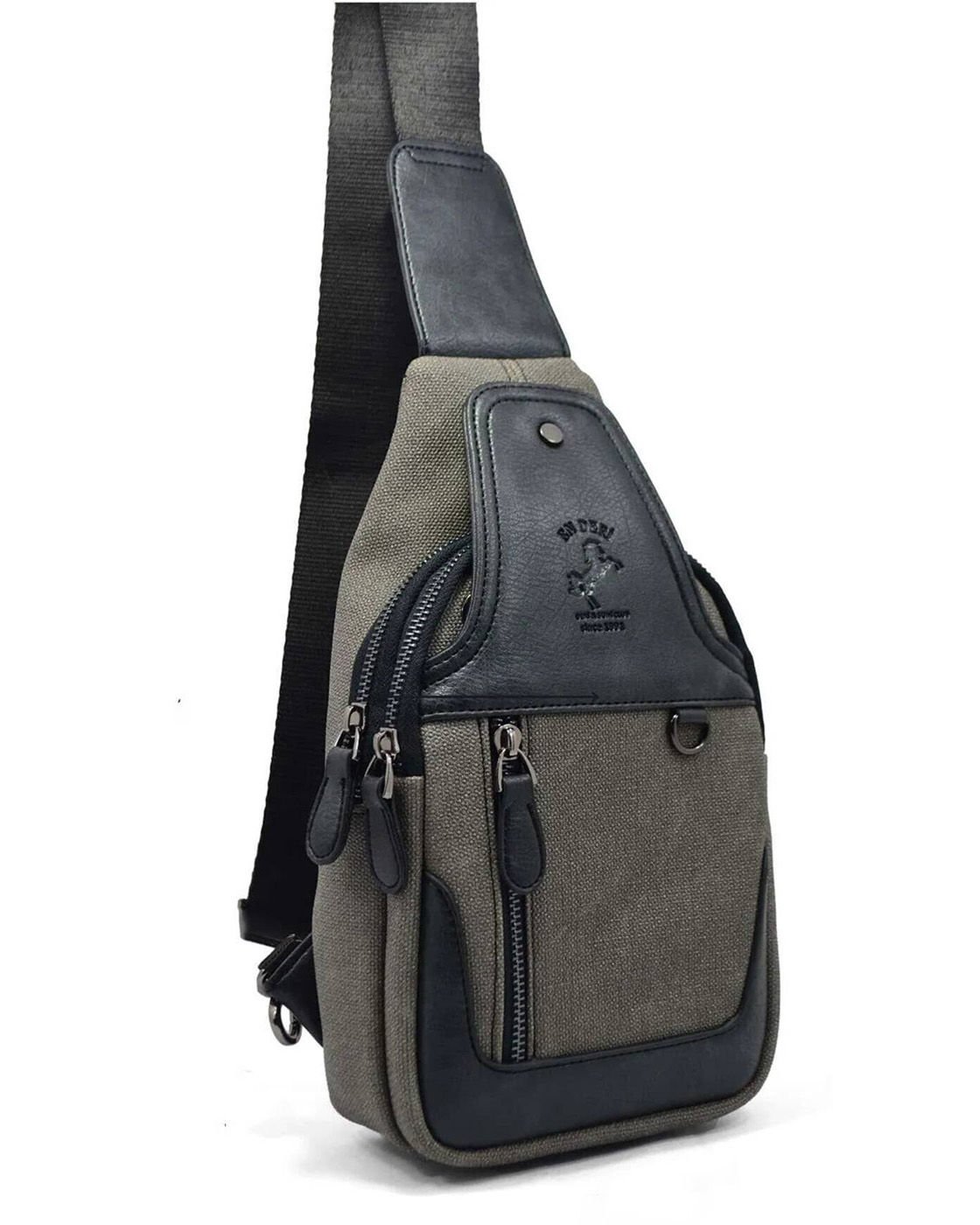 Erkek Kanvas Antrasit Çapraz Askılı Omuz Çantası Kanvas Çanta