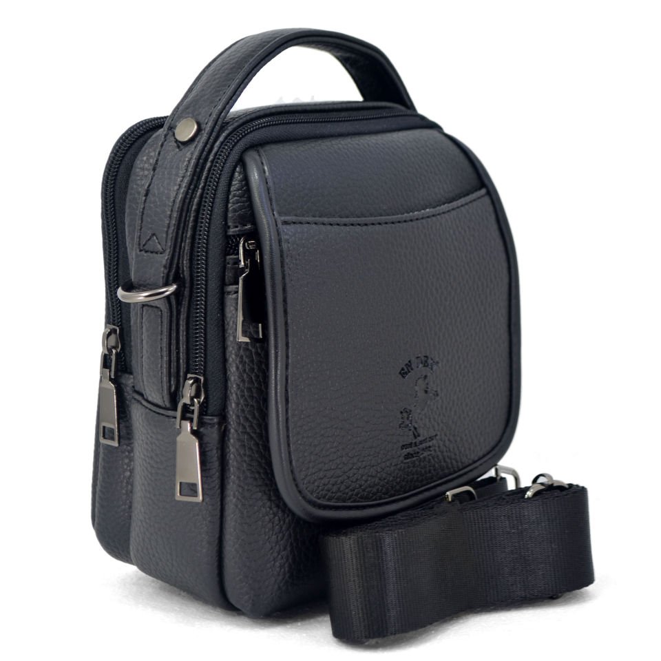 Erkek Siyah Çok Bölmeli Ayarlanabilir Çapraz Askılı El Ve Omuz Çantası 7010