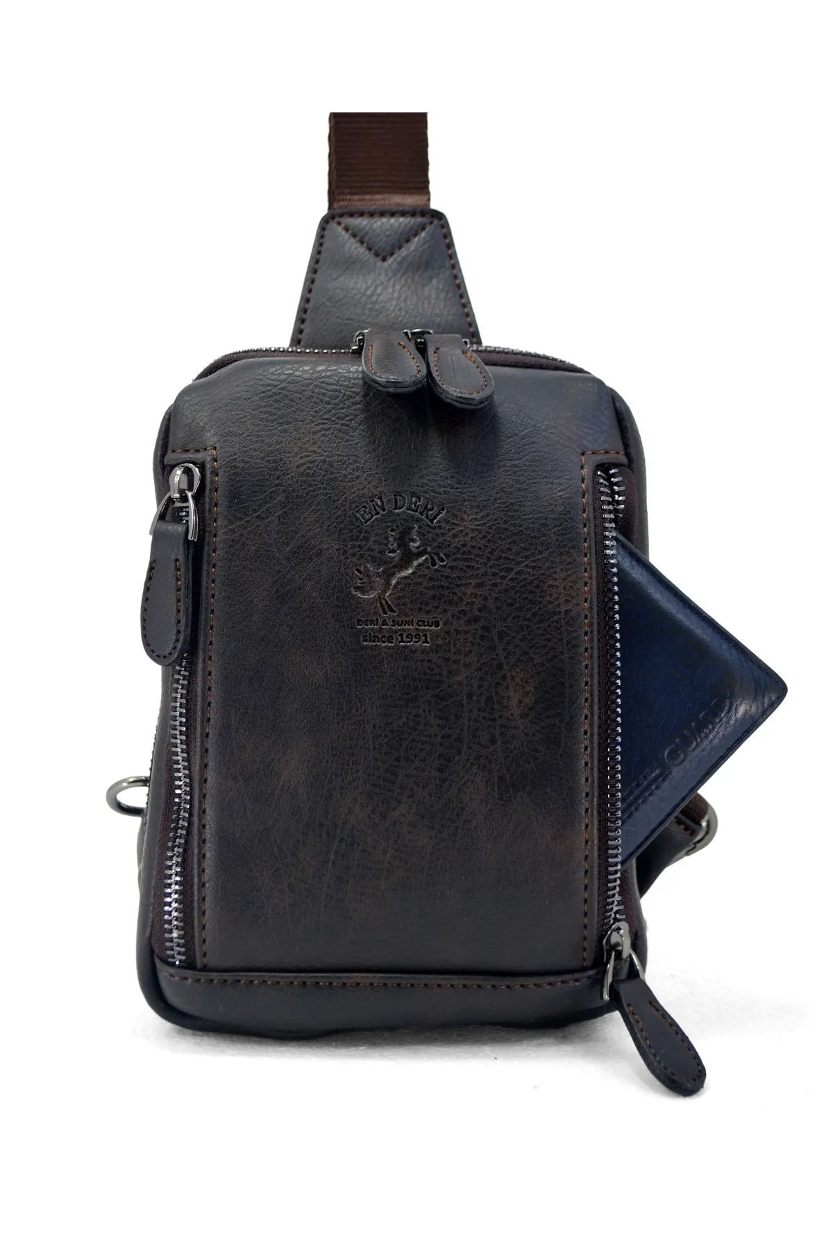 Erkek Kahverengi Günlük Çapraz Askılı Omuz Çantası Çapraz Çanta