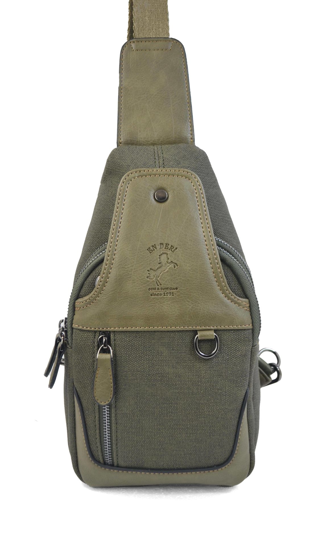 Haki Kanvas Çanta Erkek Omuz Çantası Erkek Çapraz Çanta