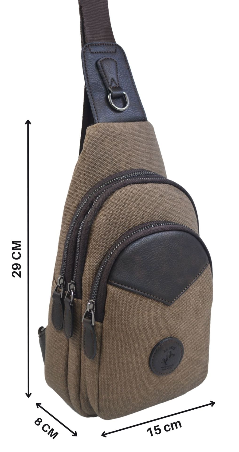 Erkek Çapraz Askılı Kulaklık Çıkışlı Kanvas Göğüs Ve Omuz Çantası 001 kahve kanvas