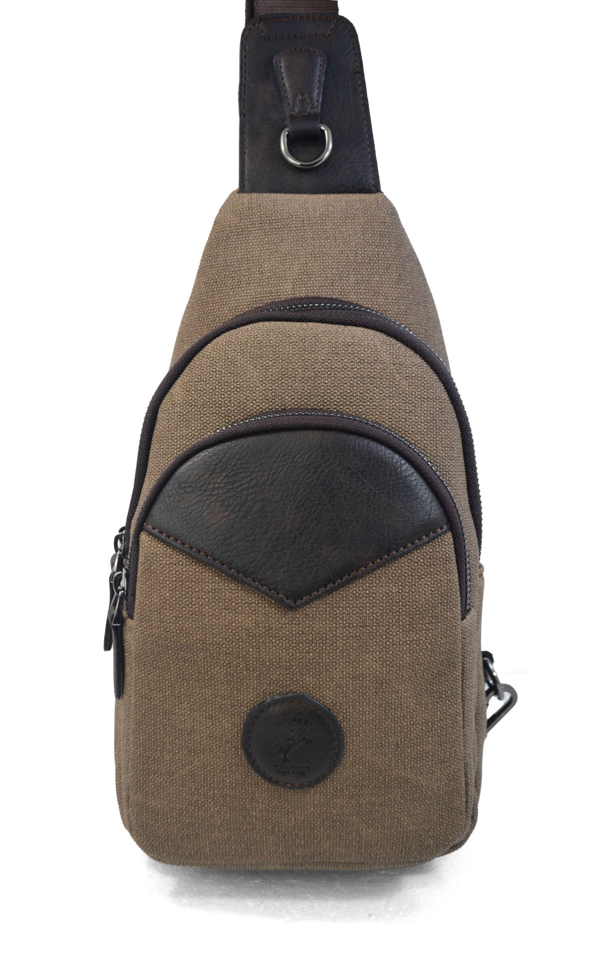 Erkek Çapraz Askılı Kulaklık Çıkışlı Kanvas Göğüs Ve Omuz Çantası 001 kahve kanvas