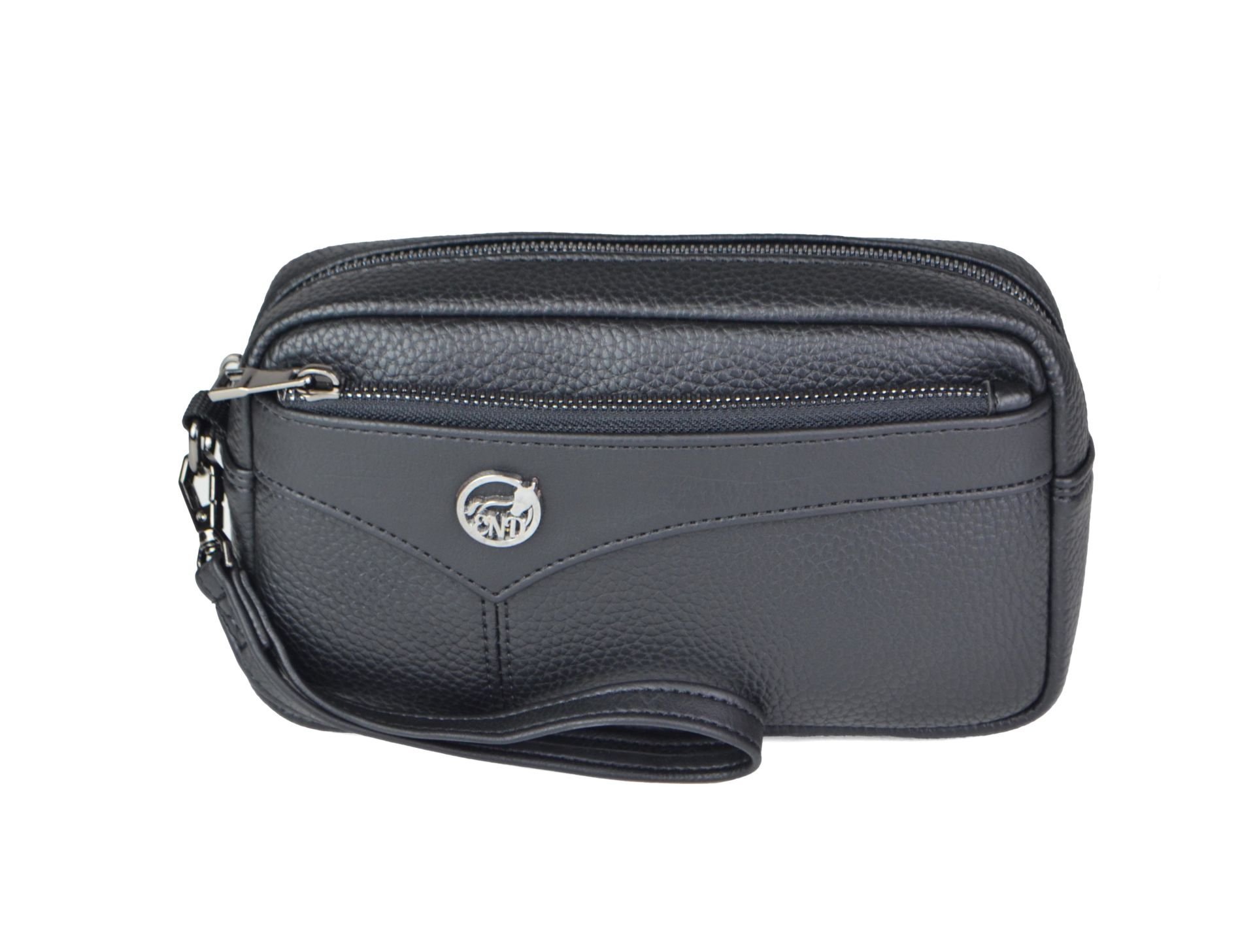 Erkek Siyah El ve Bileklik Kemerli Portföy El Çantası