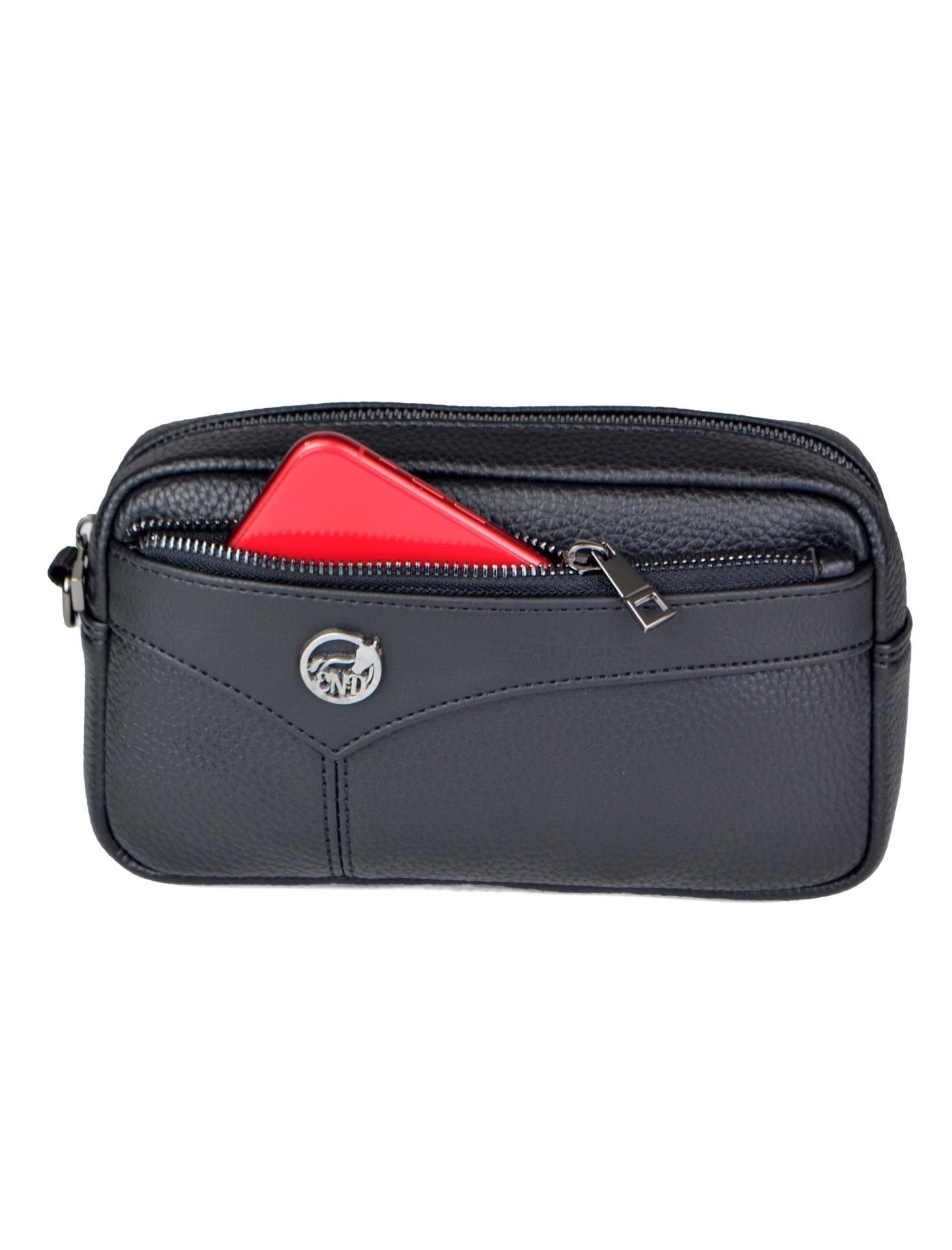 Erkek Siyah El ve Bileklik Kemerli Portföy El Çantası