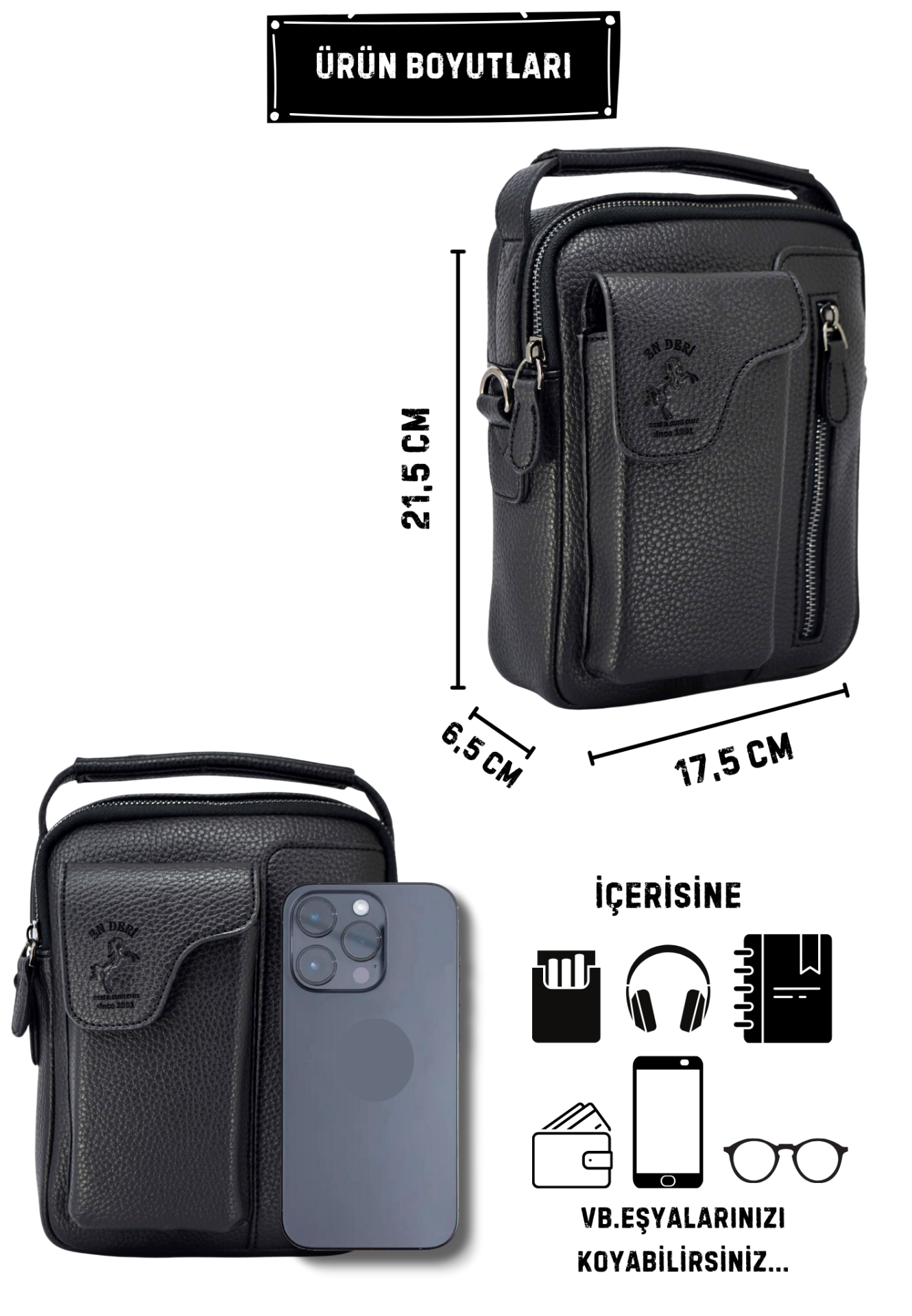 Erkek Ayarlanabilir Çapraz Askılı El & Omuz Çantası 6005