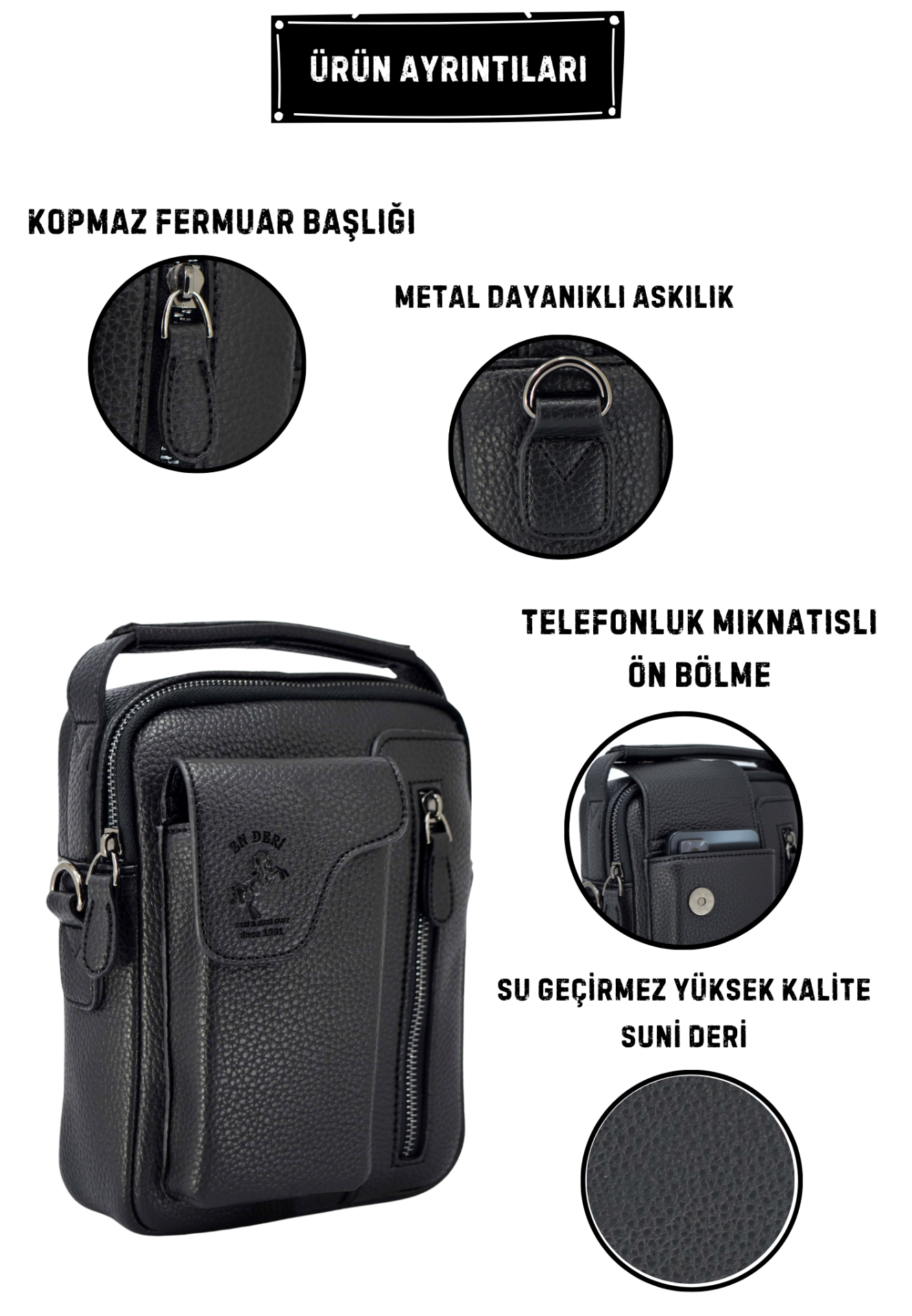 Erkek Ayarlanabilir Çapraz Askılı El & Omuz Çantası 6005