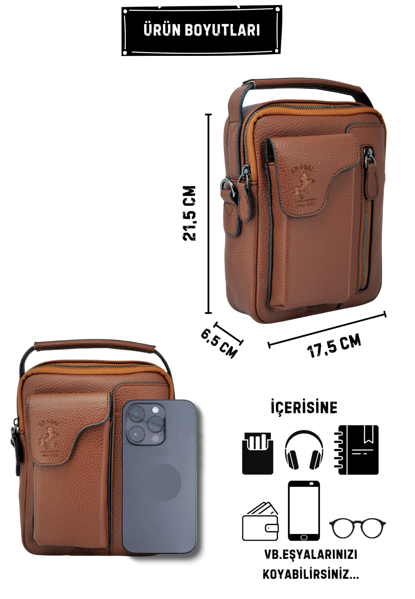 Erkek Ayarlanabilir Çapraz Askılı El & Omuz Çantası 6005