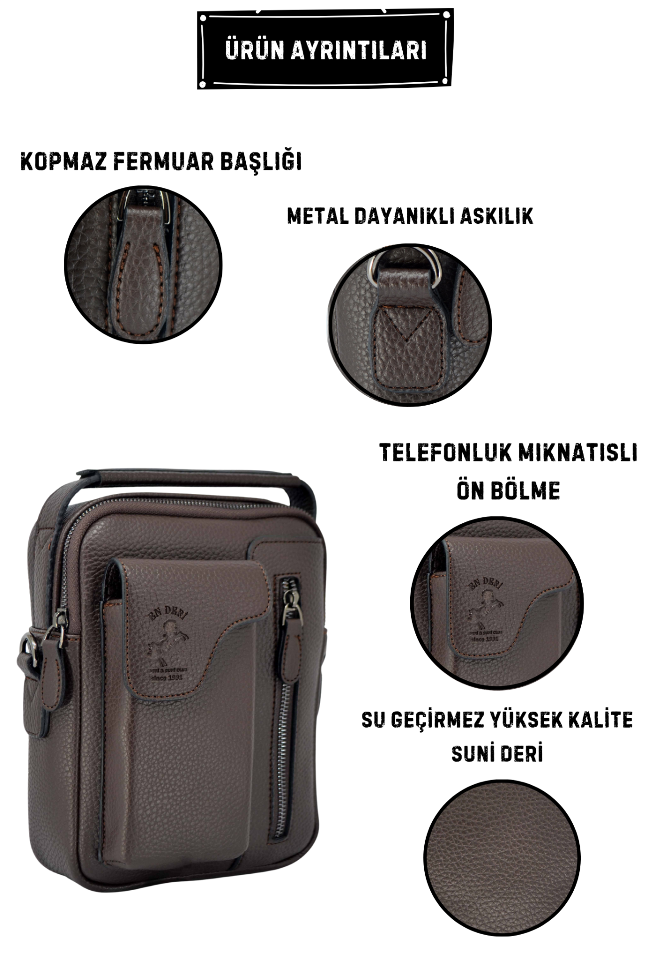 Erkek Ayarlanabilir Çapraz Askılı El & Omuz Çantası 6005