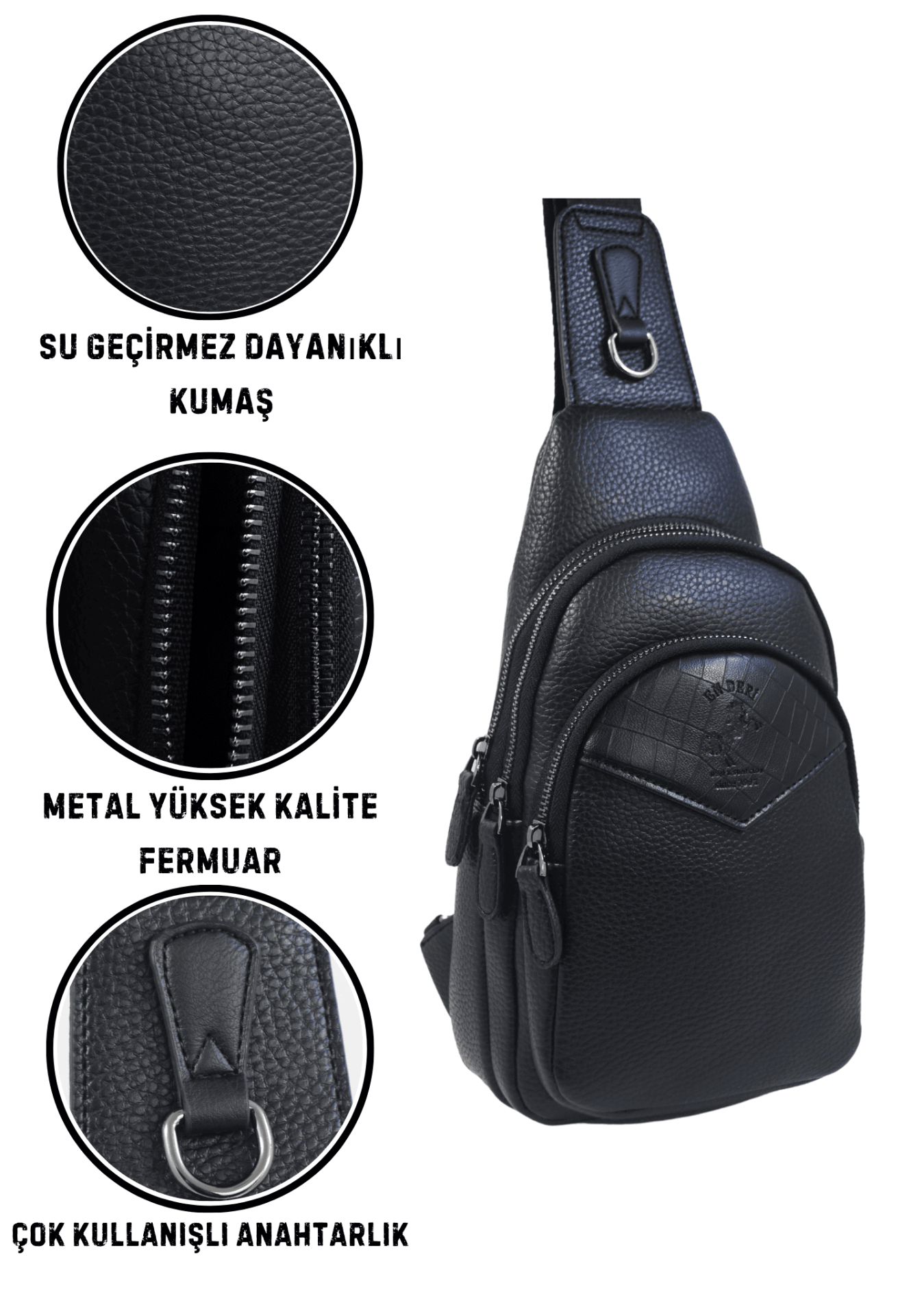 Erkek Omuz Çantası Çok Bölmeli Kulaklık Çıkışlı Şık Erkek Çapraz Çanta