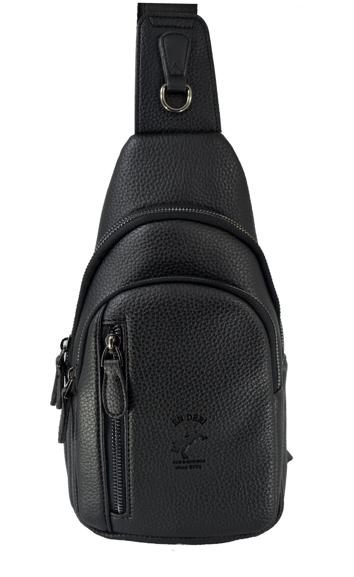 Siyah Erkek Omuz Çantası Şık Çok Bölmeli Erkek Çapraz Çanta