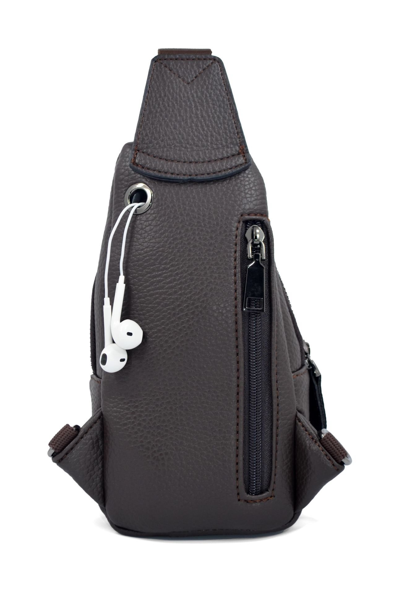 Erkek Kahverengi Ayarlanabilir Omuz Çantası Çapraz Çanta 7037