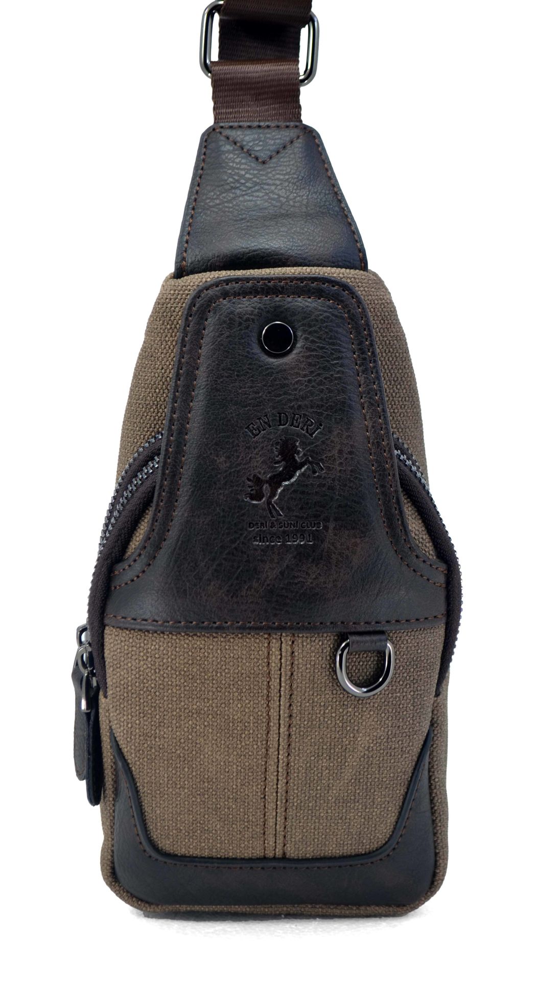 Kanvas Kahverengi Günlük Ayarlanabilir Çapraz Askılı Omuz Çantası 7044