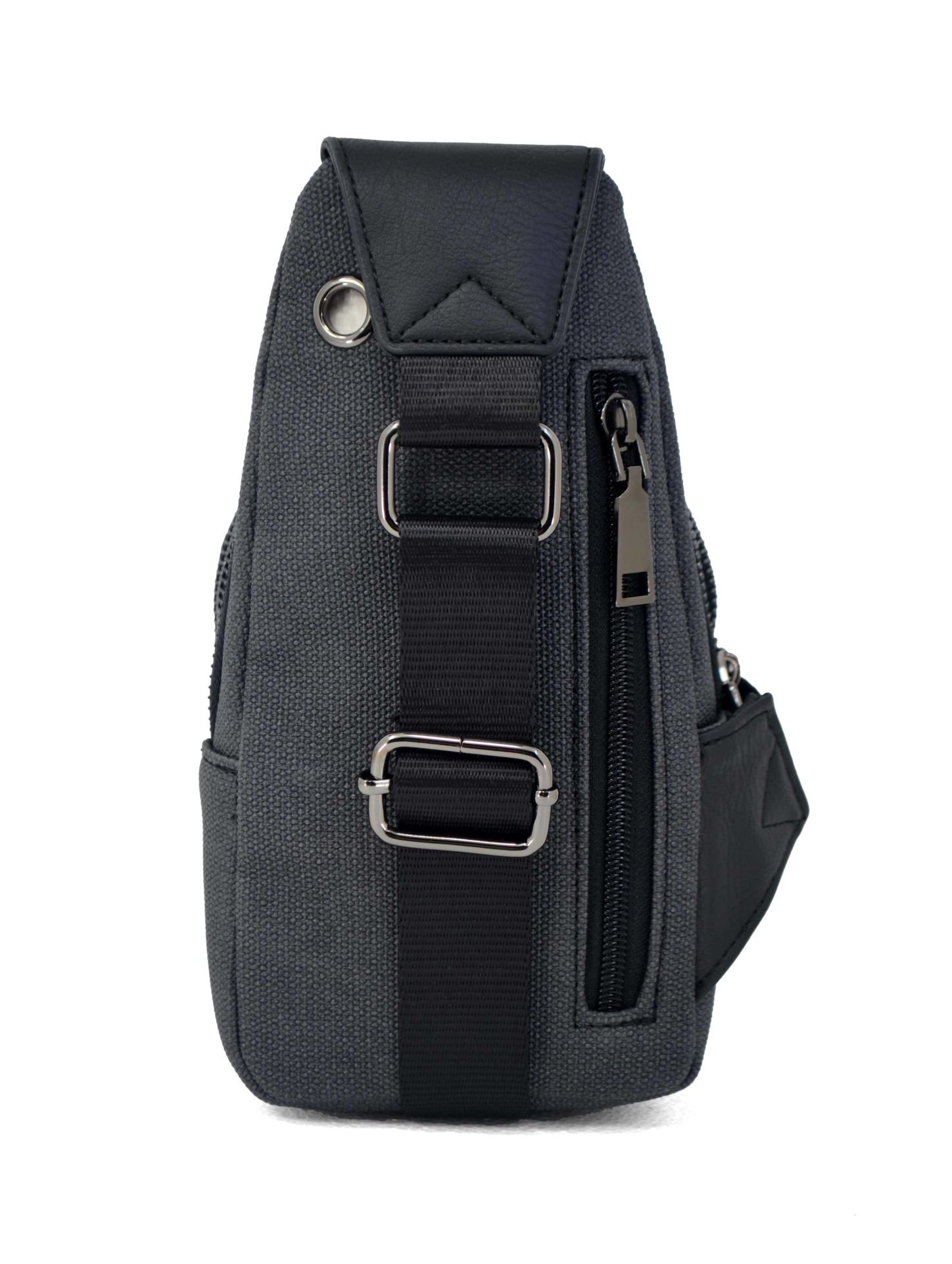 Siyah Kanvas Ayarlanabilir Çapraz Askılı Omuz Çantası 7044