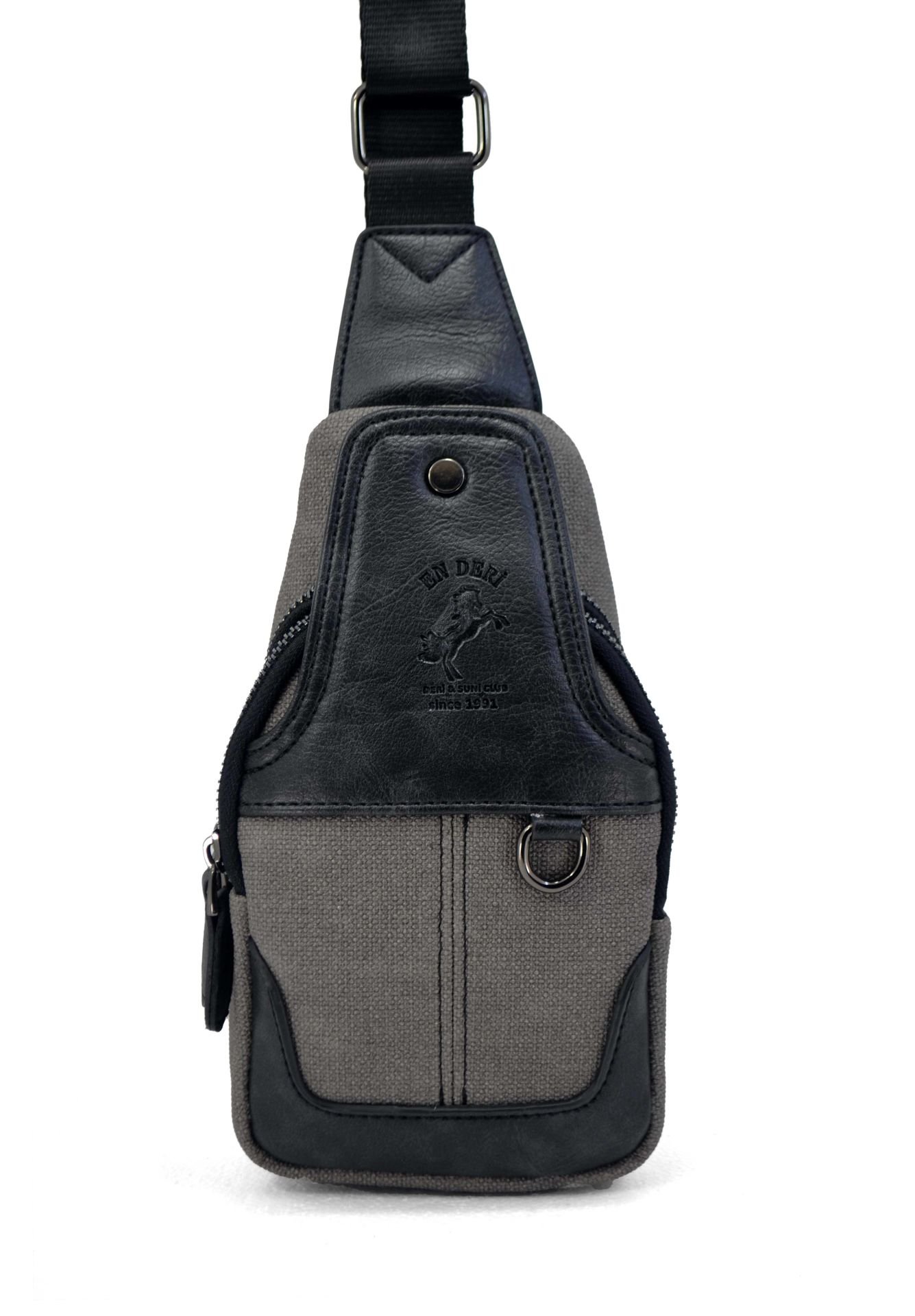 Kanvas Antrasit Ayarlanabilir Çapraz Askılı Omuz Çantası 7044