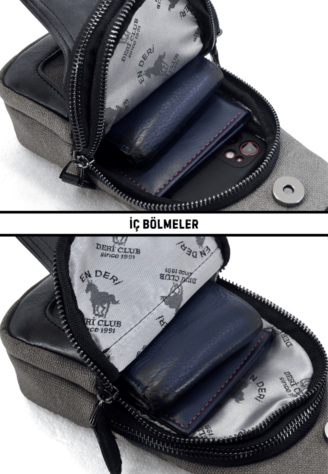 Kanvas Antrasit Ayarlanabilir Çapraz Askılı Omuz Çantası 7044