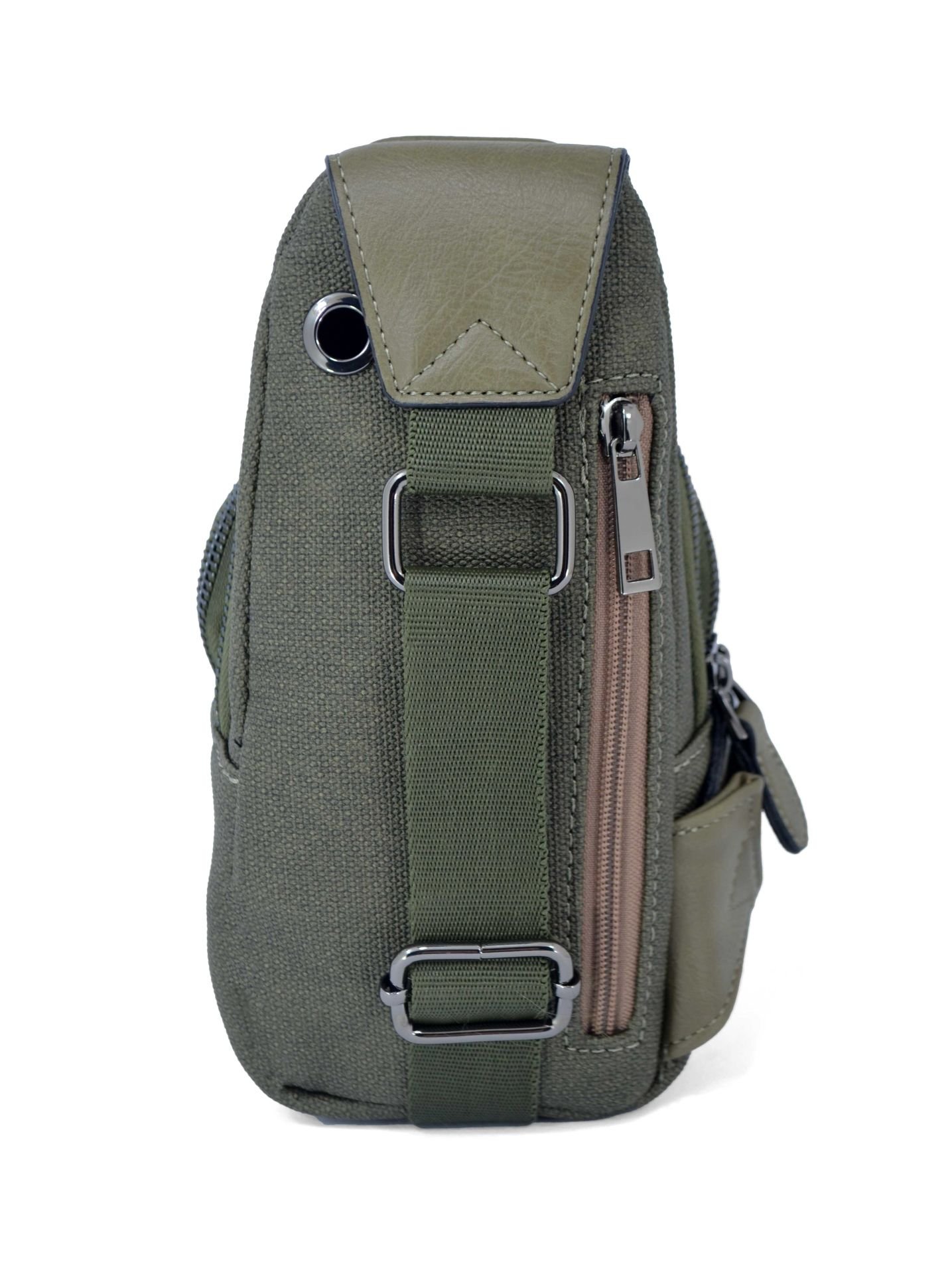 Haki Kanvas Ayarlanabilir Çapraz Askılı Omuz Çantası 7044