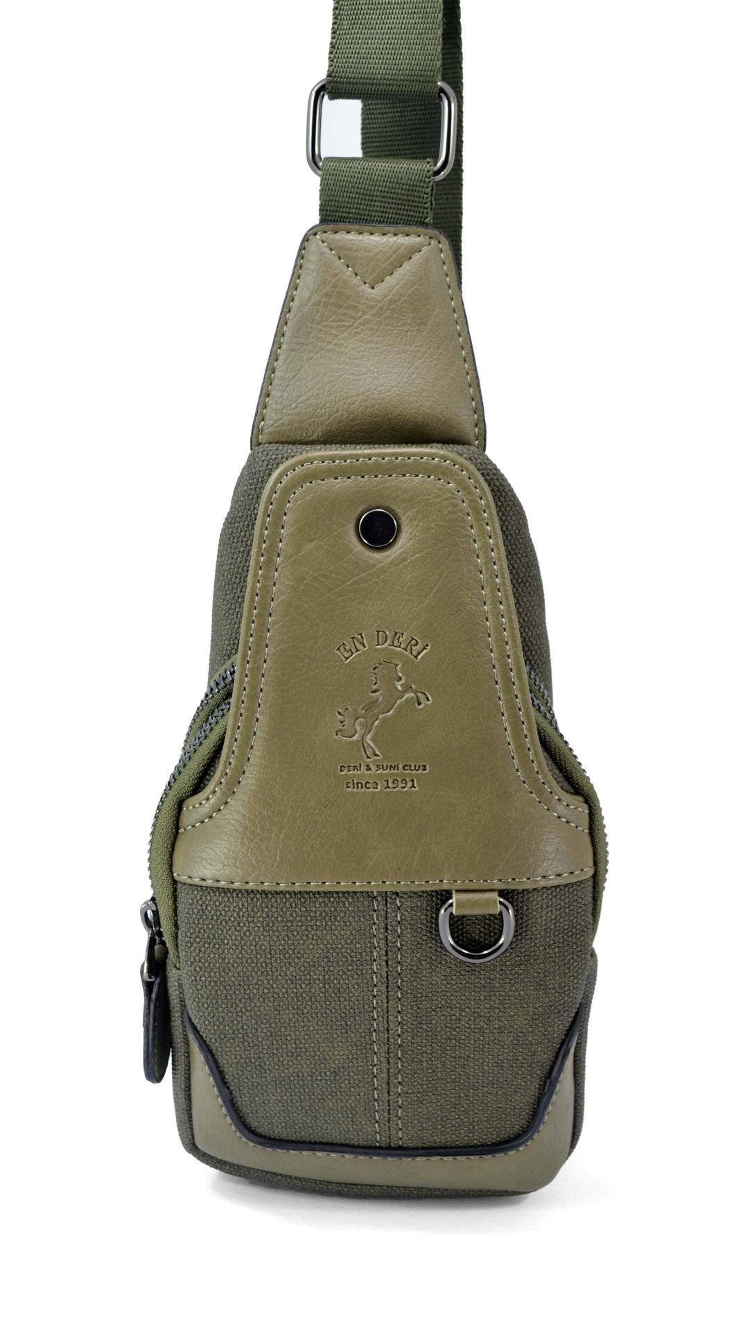 Haki Kanvas Ayarlanabilir Çapraz Askılı Omuz Çantası 7044