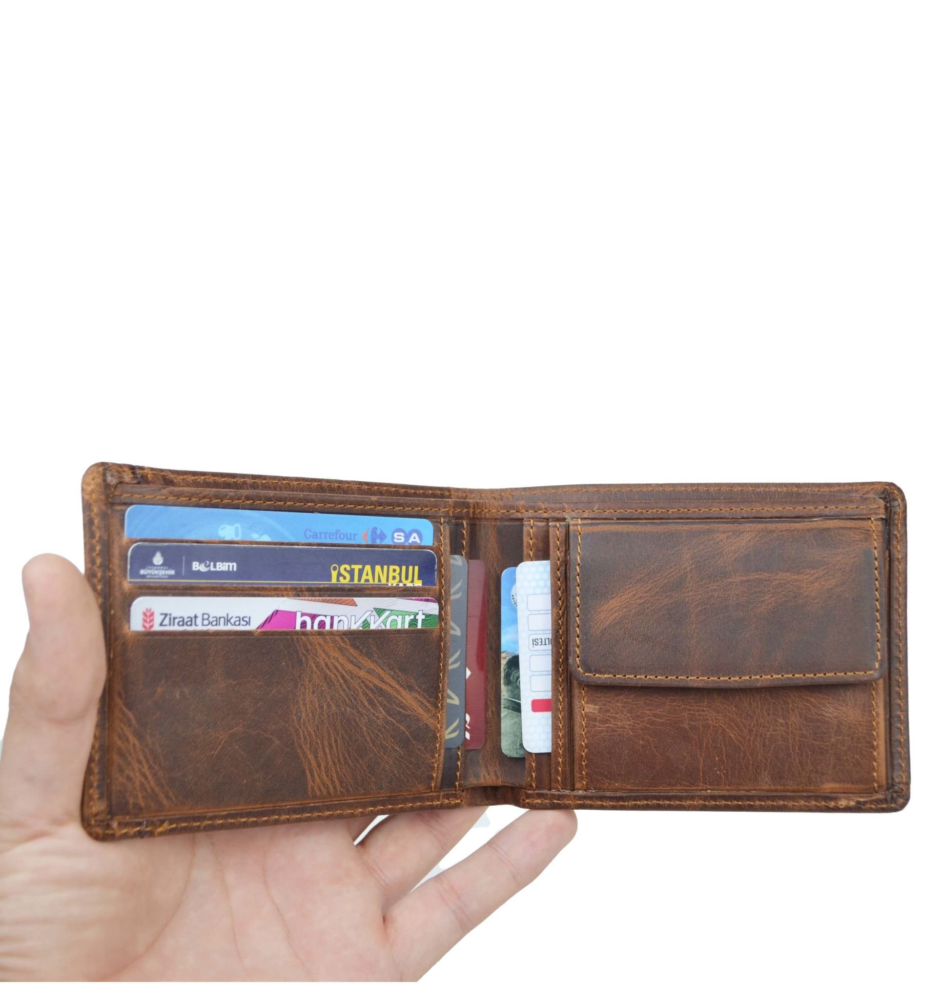 Hakiki Deri Cüzdan Bozuk Para Bölmeli Taba Deri Cüzdan