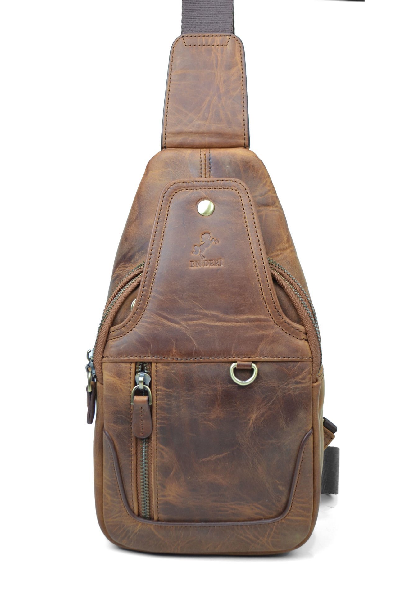 Hakiki Deri Omuz Çantası Taba Erkek Omuz Çantası Erkek Çapraz Çanta