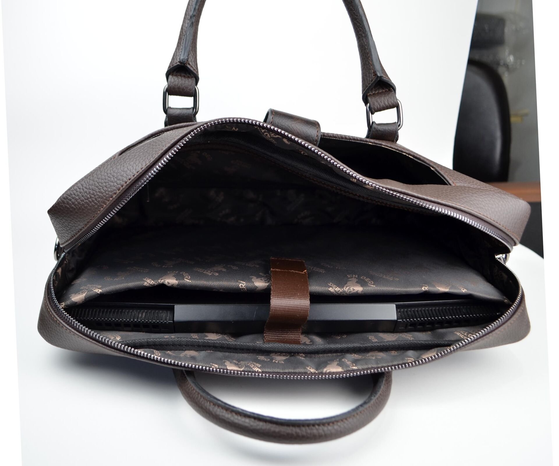 14-15.6-16.1-16.9 Inç Organizer Kahve Unisex El, Omuz, Bilgisayar, Notebook, Laptop Çantası