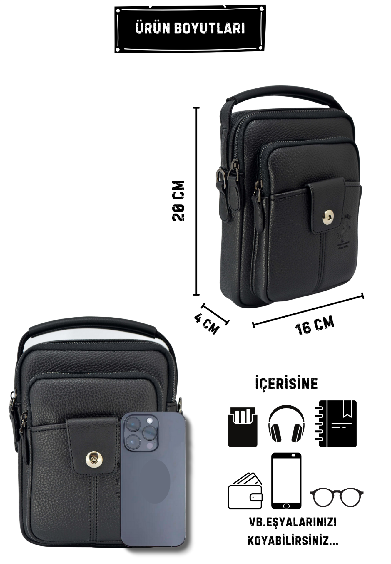 Erkek Ayarlanabilir Çapraz Askılı El Ve Omuz Çantası Çapraz Çanta