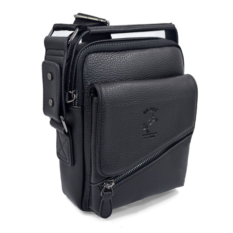 Erkek Siyah Renk Telefon Kartlık Bölmeli Ayarlanabilir Çapraz Askılı El Ve Omuz Çantası 7042