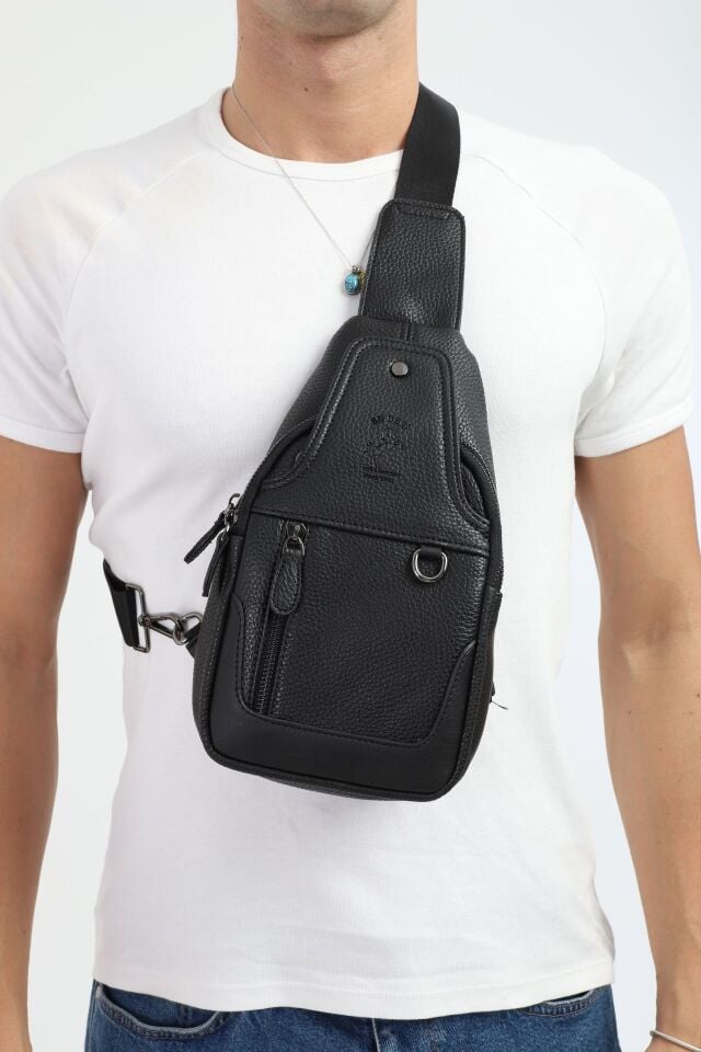 Erkek Çapraz Çanta - Mıknatıslı Çok Bölmeli Askılı Omuz Çantası