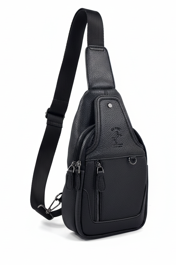 Siyah Erkek Omuz Çantası Askılı Çapraz Omuz Çantası