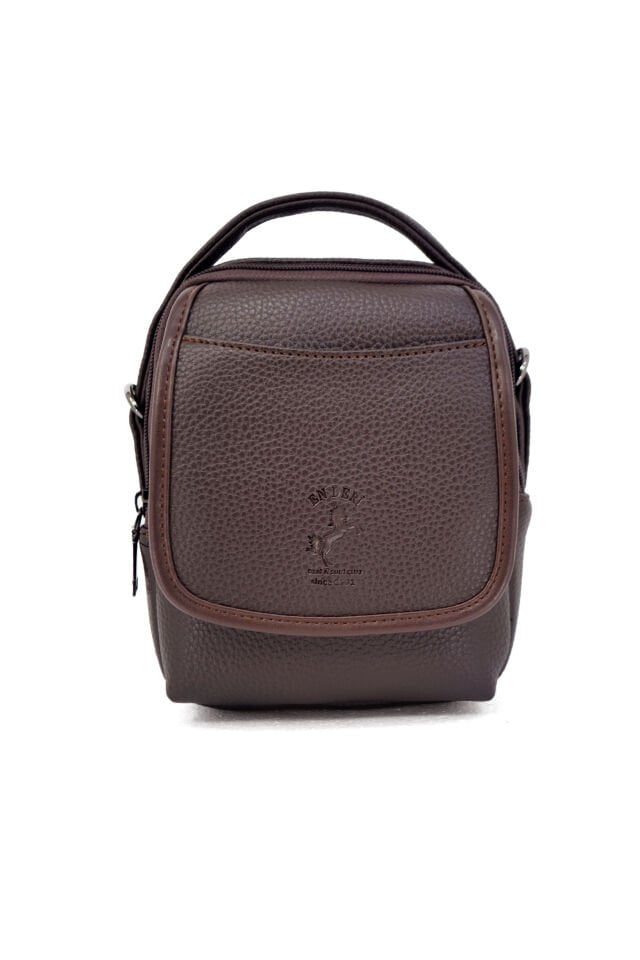 Kahverengi Erkek El Çantası - Çok Gözlü Organizer Omuz ve Postacı Çantası