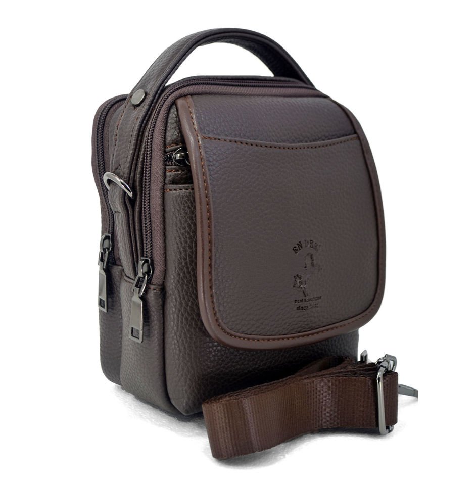 Erkek Kahverengi Çok Bölmeli Ayarlanabilir Çapraz Askılı El Ve Omuz Çantası 7010