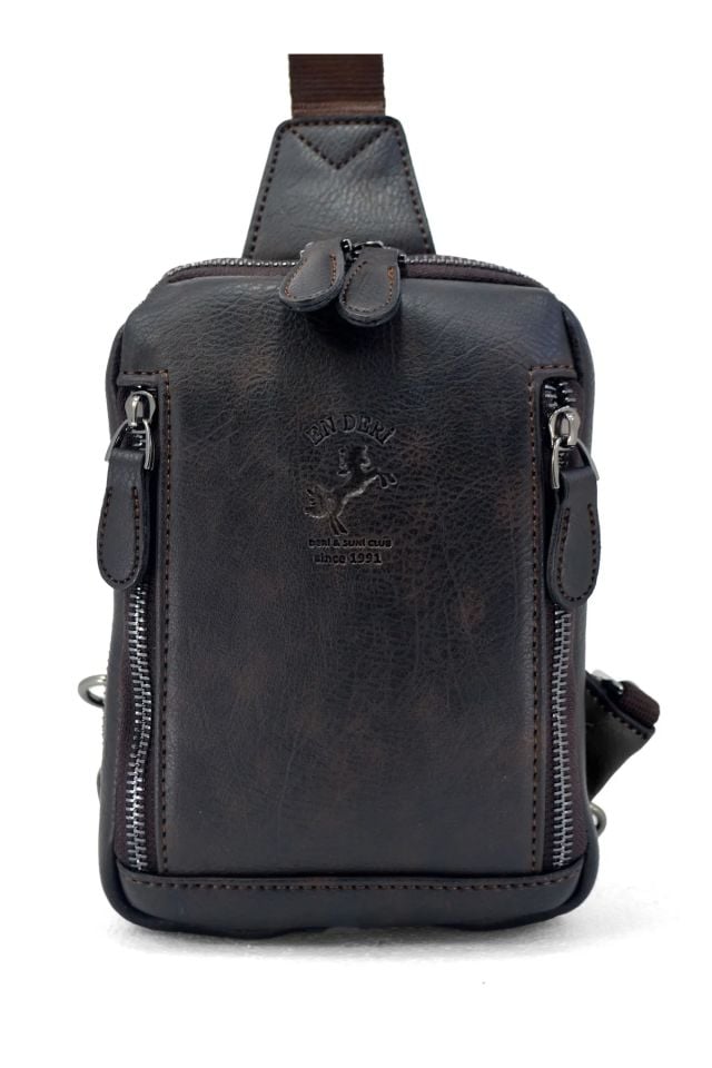 Erkek Kahverengi Günlük Çapraz Askılı Omuz Çantası Çapraz Çanta