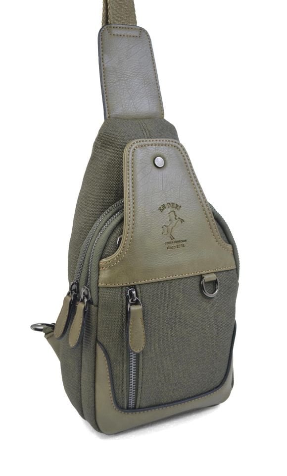 Haki Kanvas Çanta Erkek Omuz Çantası Erkek Çapraz Çanta