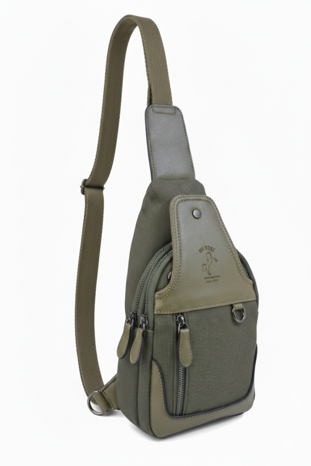Haki Kanvas Çanta Erkek Omuz Çantası Erkek Çapraz Çanta