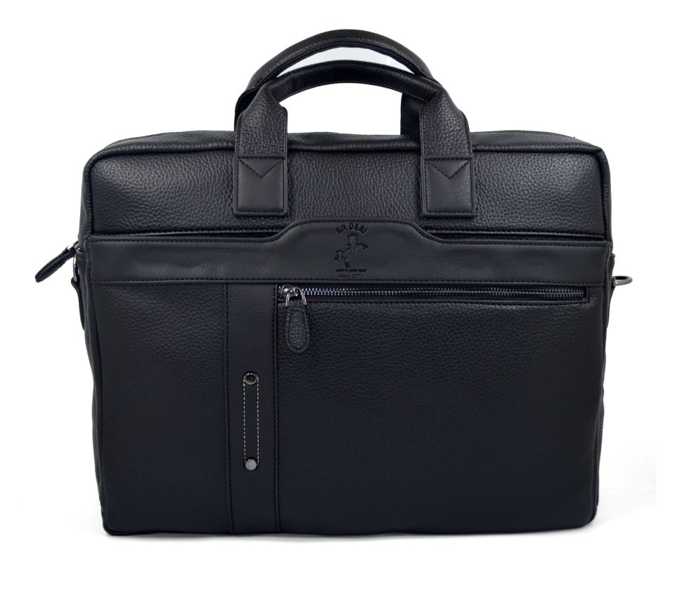 15,6-17,3 Inc Su Geçirmez Çok Bölmeli Omuz Ve El Askılı Evrak Ve Laptop Çantası 7043 siyah