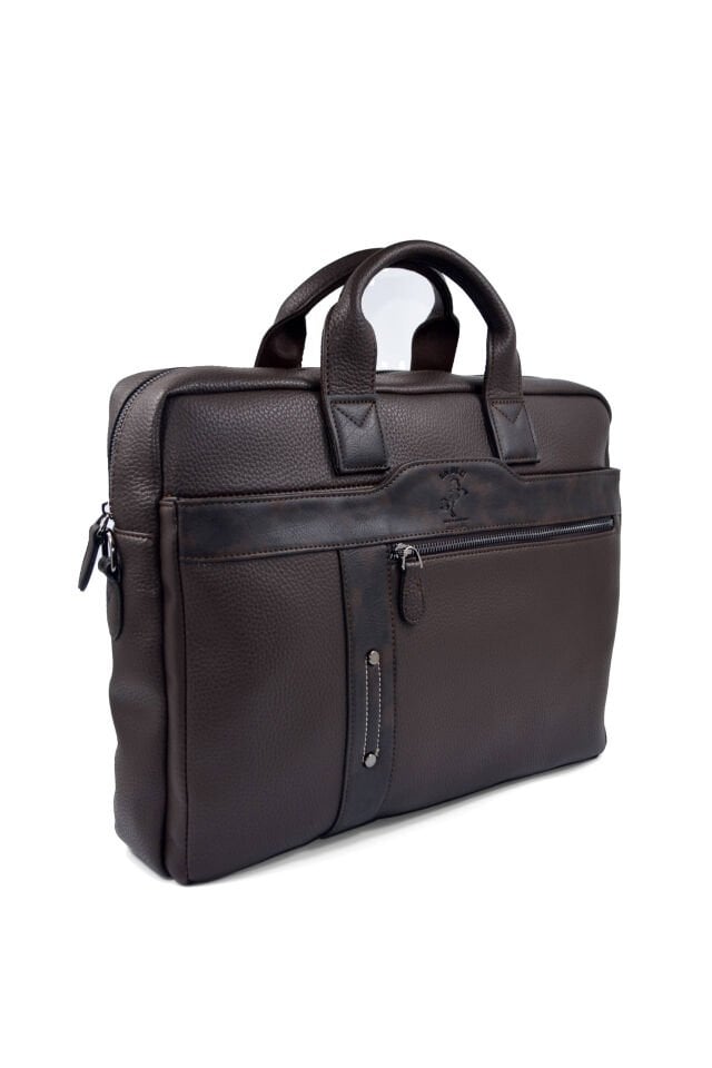 Kahve 15.6-17.3 inç Laptop Çantası - Organizer Çok Bölmeli Bilgisayar ve Evrak Çantası