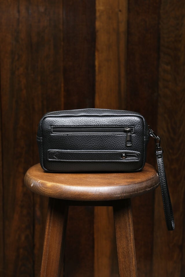 Erkek El Çantası - Kartlıklı Bileklikli Clutch Portföy Çanta