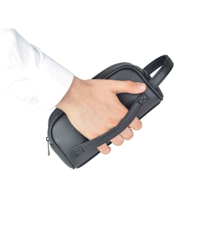 Erkek Siyah Günlük Lüks Portföy Traşlık El Çantası