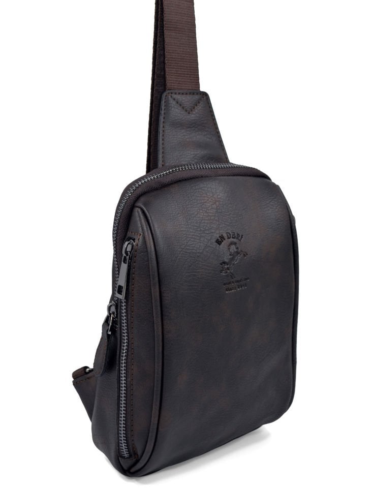 Erkek Kahverengi Günlük Çapraz Askılı Çok Bölmeli Omuz Çantası Çapraz Çanta 7029