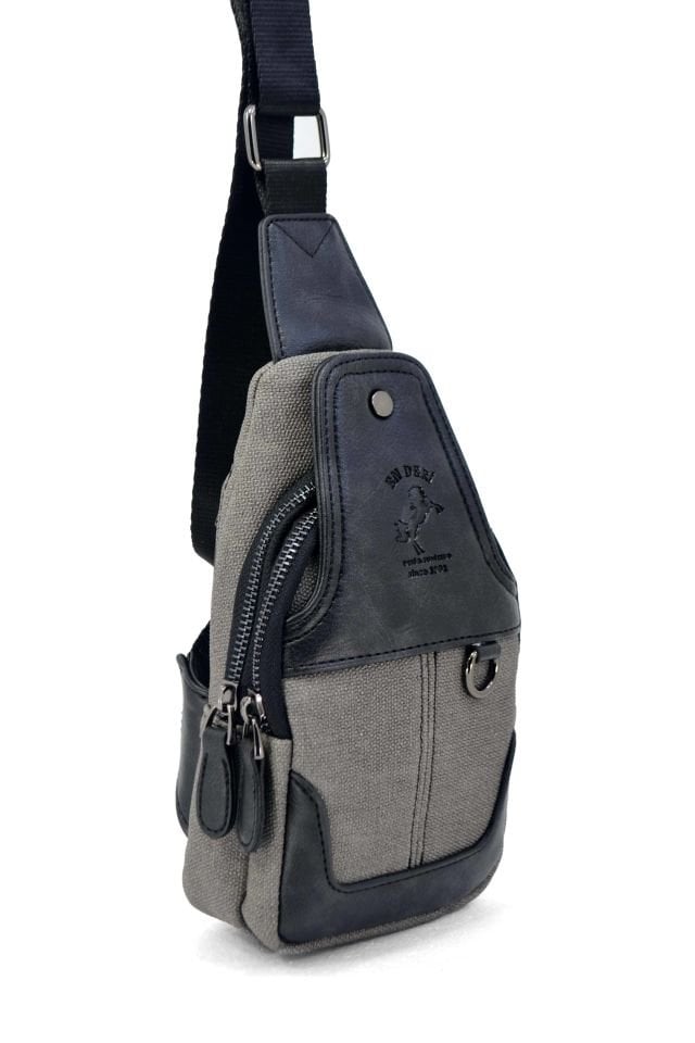 Kanvas Antrasit Ayarlanabilir Çapraz Askılı Omuz Çantası 7044