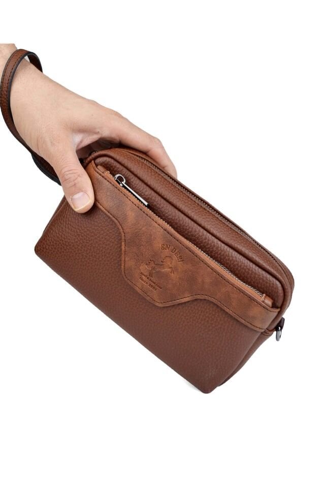 Taba Erkek Çapraz Çanta - Bileklikli El ve Portföy Omuz Çantası