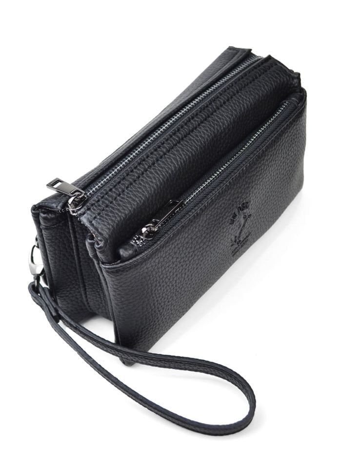 Erkek Siyah El ve Bileklik Kemerli Portföy El Çantası