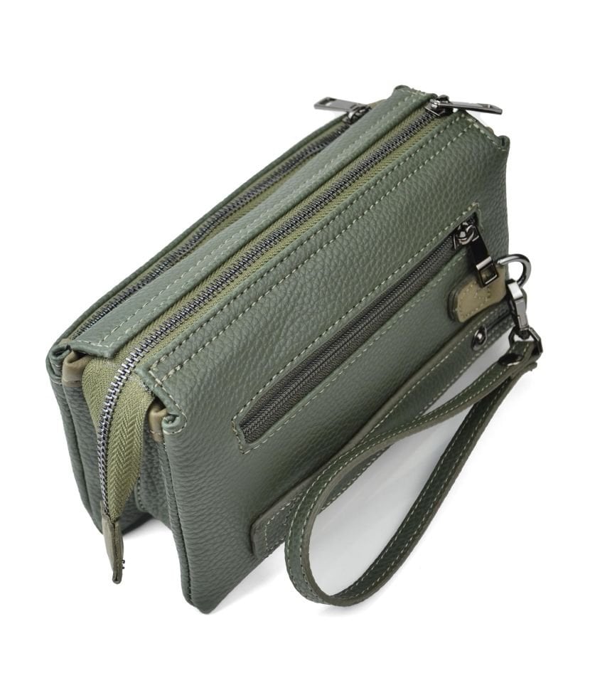 Erkek Haki El ve Bileklik Kemerli Portföy El Çantası