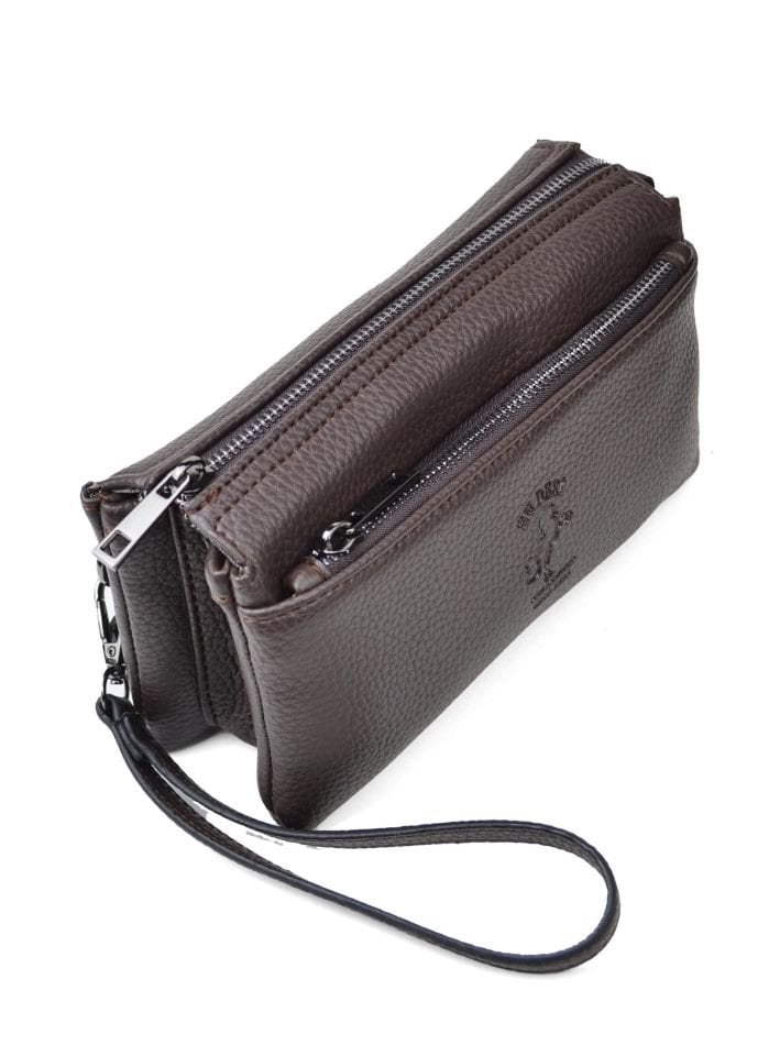 Erkek Kahverengi El ve Bileklik Kemerli Portföy El Çantası