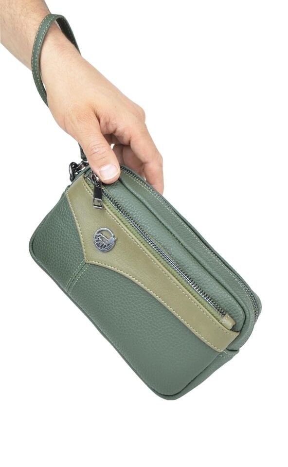 Erkek Haki El ve Bileklik Kemerli Portföy El Çantası
