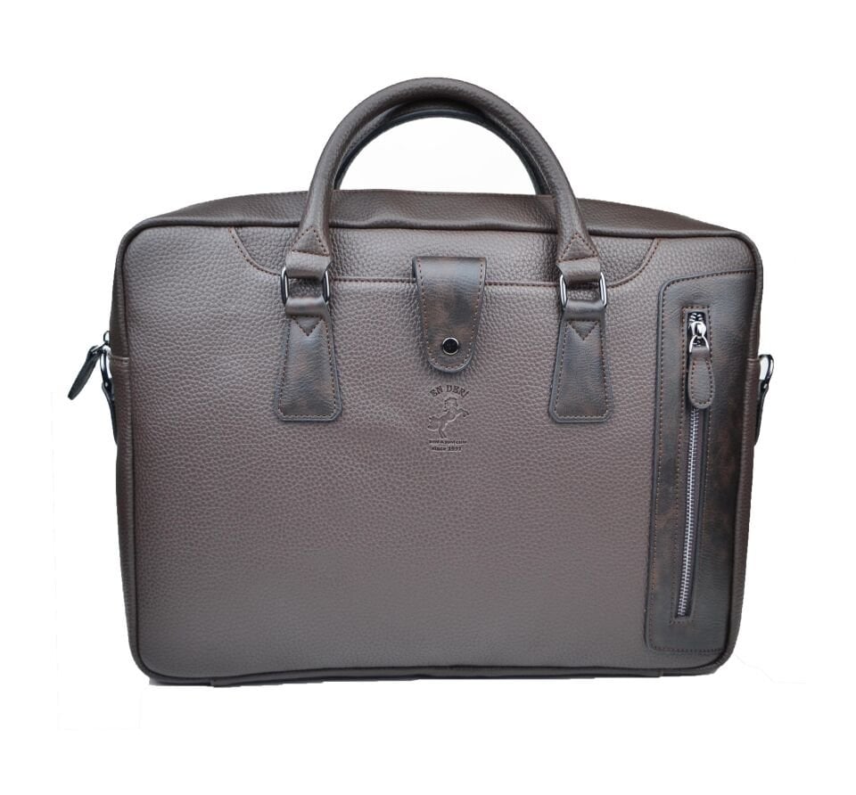 15,6 Inç Organizer Kahverengi Unisex El, Omuz, Bilgisayar, Notebook, Laptop Çantası