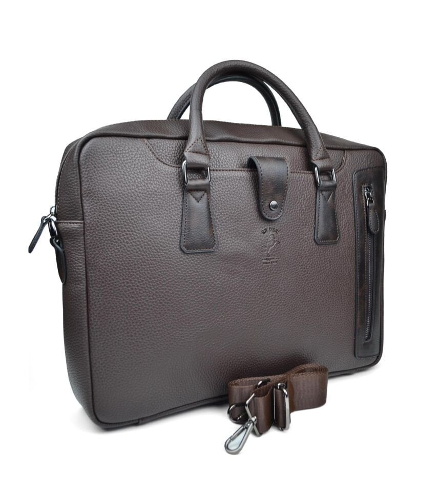 15,6 Inç Organizer Kahverengi Unisex El, Omuz, Bilgisayar, Notebook, Laptop Çantası