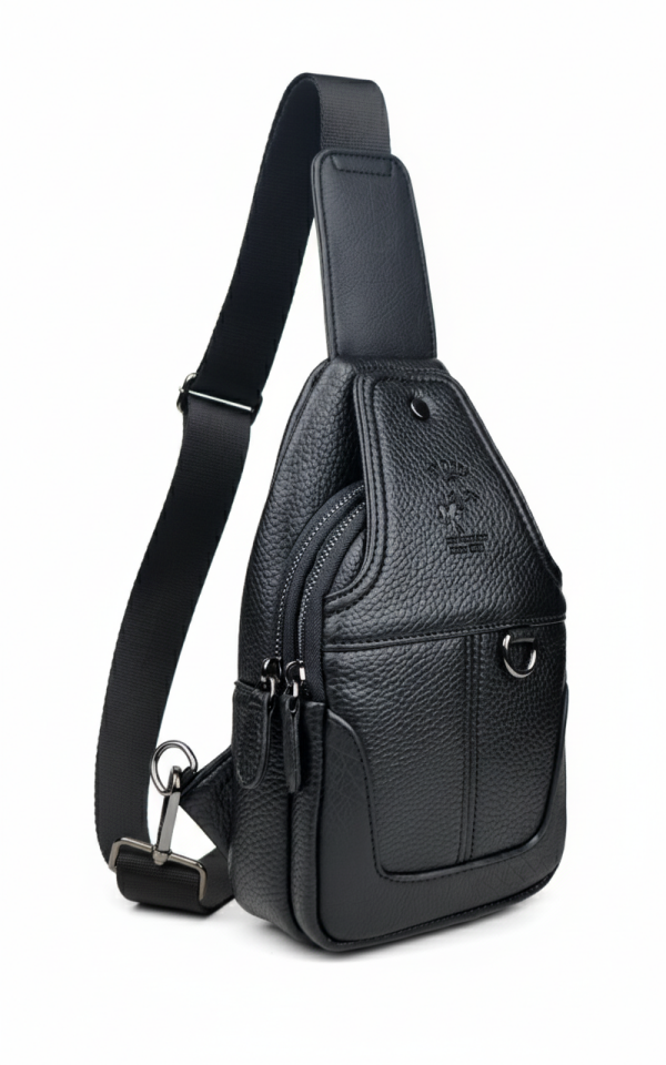 Erkek Siyah Çok Bölmeli Günlük Çapraz Askılı Omuz Çantası