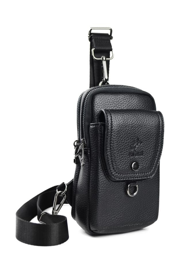 Erkek Siyah Çapraz Askılı Çok Yönlü Omuz Çantası Erkek Çapraz Çanta