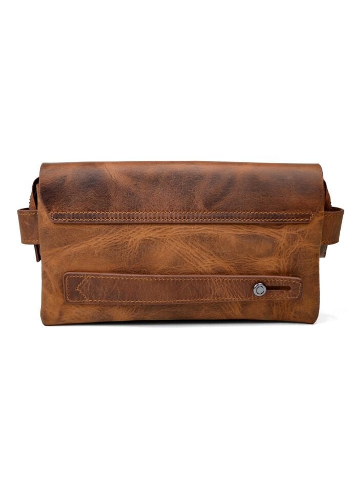 Hakiki Deri Taba Bileklik Kemerli Çok Bölmeli El Çantası Portföy Çanta